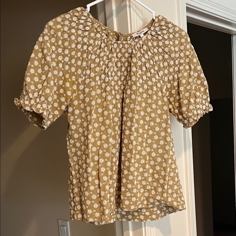 Madewell Mustard Floral Blouse
